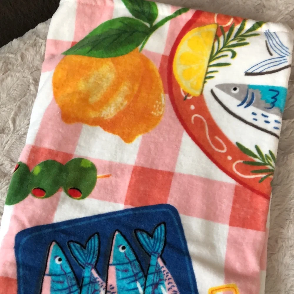 Sand & Surf Fruit & Sardine Pattern Beach Towel